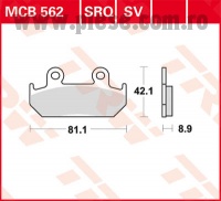 Set placute frana TRW MCB562 - Honda NSR 250 (87) - CBR 400 R (86-87) - CB 450 S (86-87) - CBR 600 F (87-94) - XRV 750 Africa Twin